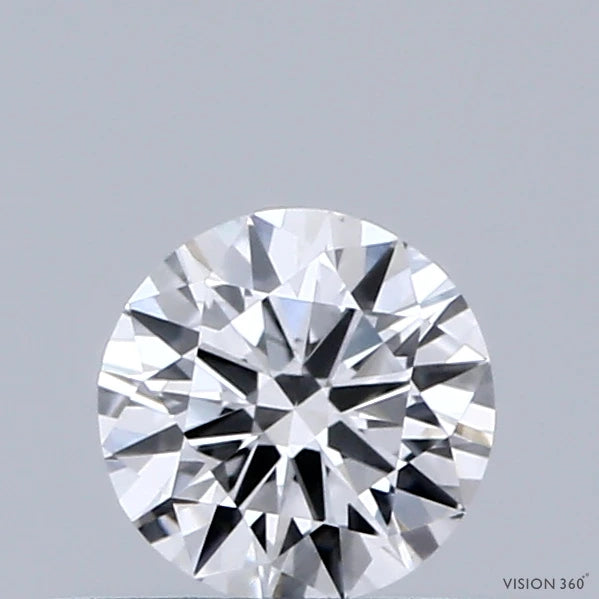0.37 Carat Round Lab Grown Diamond, Excellent Cut, D Color, VS2 Clarity