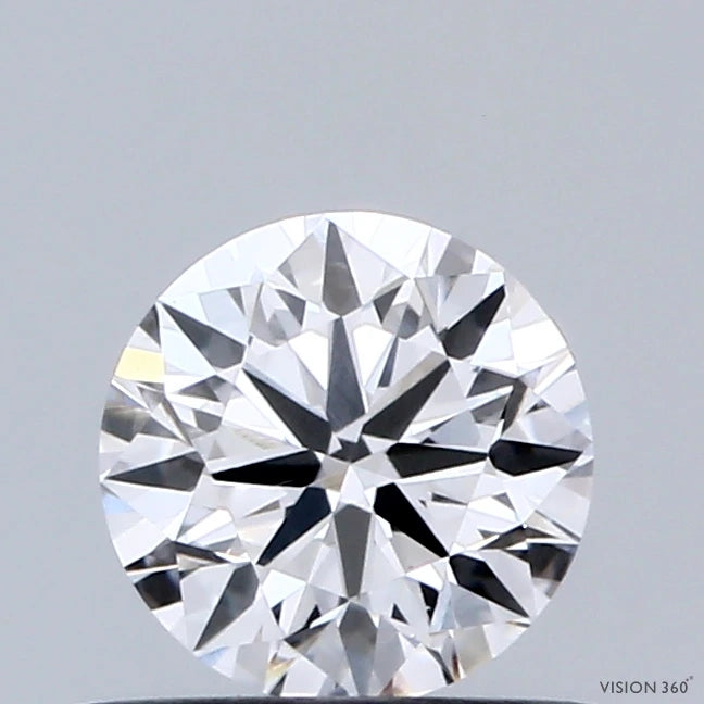 0.59 Carat Round Lab Grown Diamond, Ideal Cut, E Color, VS1 Clarity