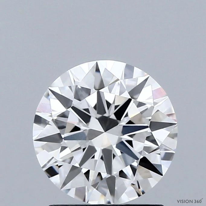 1.52 Carat Round Lab Grown Diamond, Ideal Cut, F Color, VVS2 Clarity