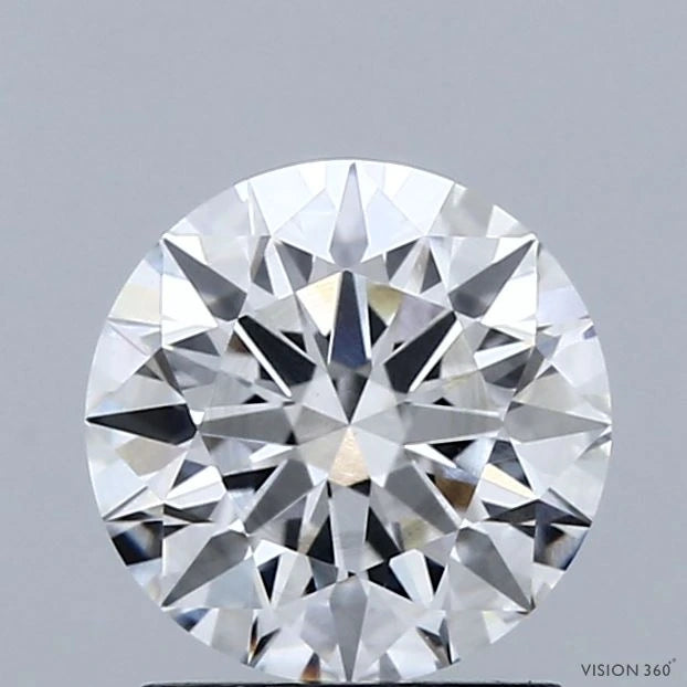1.56 Carat Round Lab Grown Diamond, Ideal Cut, E Color, VS2 Clarity