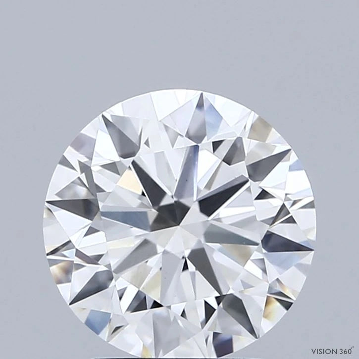 2.26 Carat Round Lab Grown Diamond, Excellent Cut, F Color, VS1 Clarity
