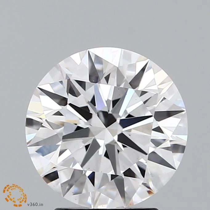 2.40 Carat Round Lab Grown Diamond, Ideal Cut, F Color, VS1 Clarity