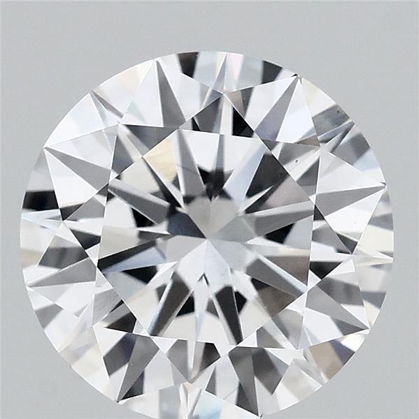 2.46 Carat Round Lab Grown Diamond, Ideal Cut, E Color, VS1 Clarity