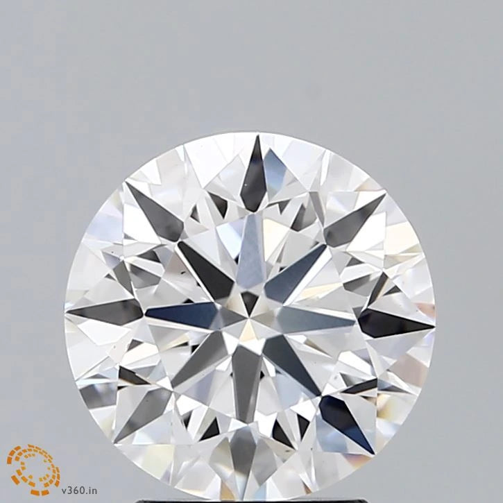 2.61 Carat Round Lab Grown Diamond, Ideal Cut, F Color, VS1 Clarity