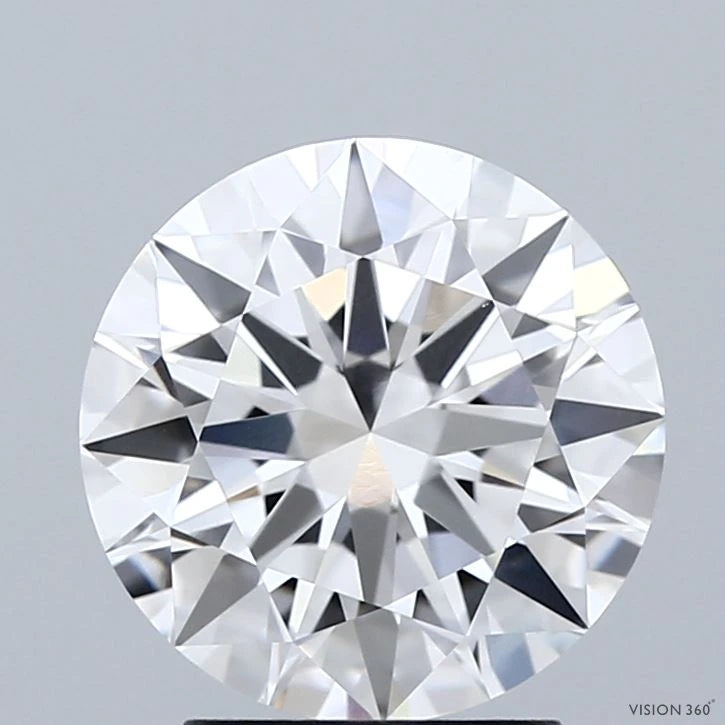 2.85 Carat Round Lab Grown Diamond, Ideal Cut, E Color, VVS2 Clarity