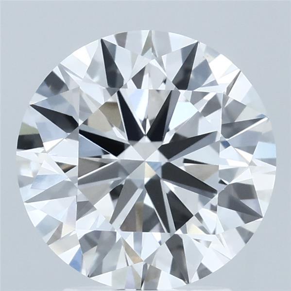 2.86 Carat Round Lab Grown Diamond, Ideal Cut, E Color, VVS2 Clarity