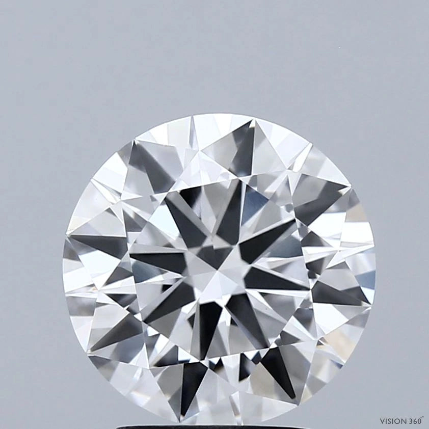 3.18 Carat Round Lab Grown Diamond, Excellent Cut, E Color, VVS2 Clarity
