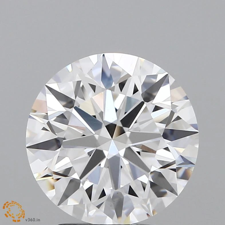 3.26 Carat Round Lab Grown Diamond, Ideal Cut, F Color, VS1 Clarity