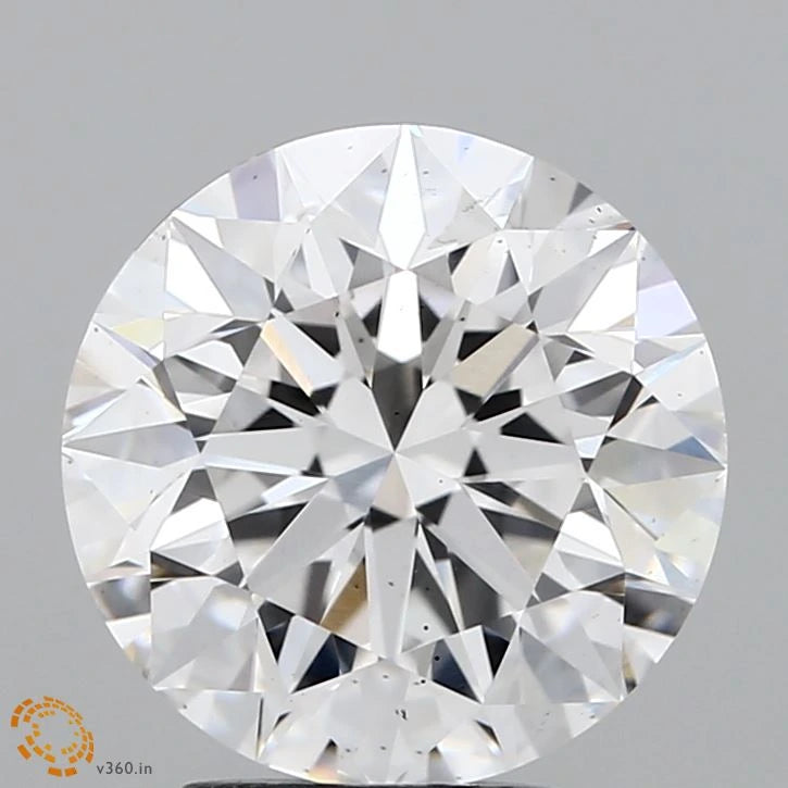 3.50 Carat Round Lab Grown Diamond, Excellent Cut, F Color, VS2 Clarity