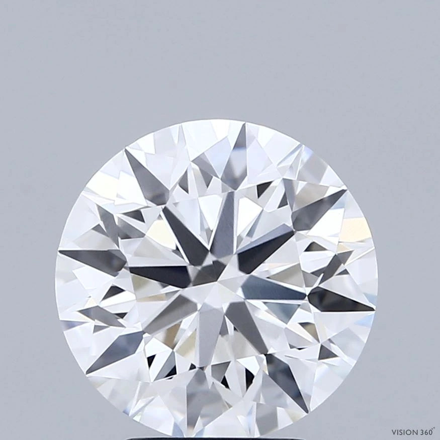 3.60 Carat Round Lab Grown Diamond, Excellent Cut, E Color, VVS2 Clarity