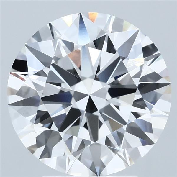 3.79 Carat Round Lab Grown Diamond, Ideal Cut, F Color, VVS2 Clarity