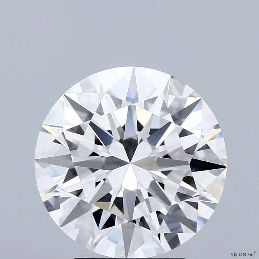 4.00 Carat Round Lab Grown Diamond, Excellent Cut, F Color, VS1 Clarity