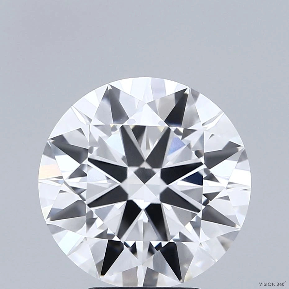 4.09 Carat Round Lab Grown Diamond, Excellent Cut, E Color, VVS1 Clarity