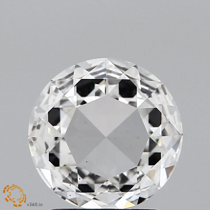 1.07 Carat Round Rose Lab Grown Diamond, Excellent Polish, F Color, VS2 Clarity