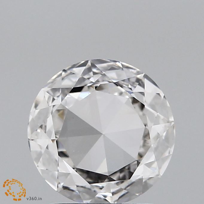1.08 Carat Round Rose Lab Grown Diamond, Excellent Polish, G Color, VVS2 Clarity