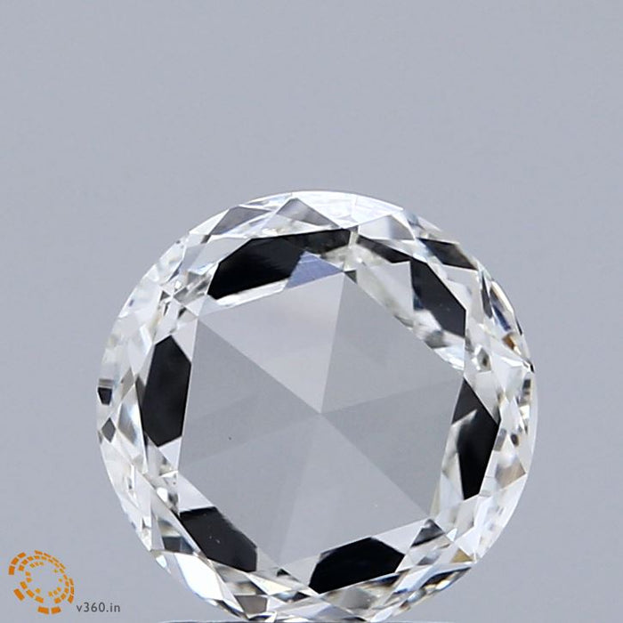 1.27 Carat Round Rose Lab Grown Diamond, Very Good Polish, F Color, VVS2 Clarity