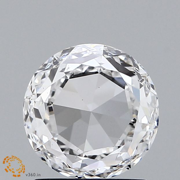 1.29 Carat Round Rose Lab Grown Diamond, Excellent Polish, D Color, VS2 Clarity