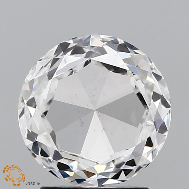 1.66 Carat Round Rose Lab Grown Diamond, Excellent Polish, F Color, VS1 Clarity