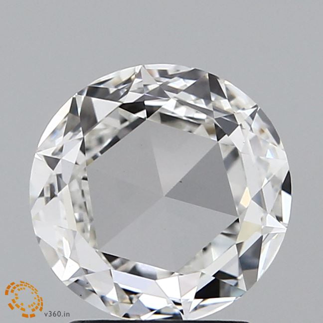 1.76 Carat Round Rose Lab Grown Diamond, Excellent Polish, F Color, VS1 Clarity