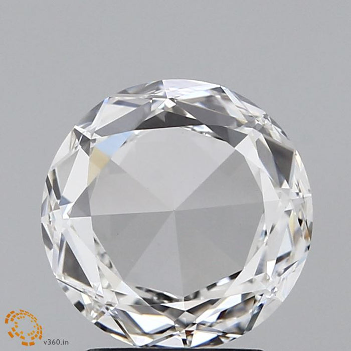 1.81 Carat Round Rose Lab Grown Diamond, Excellent Polish, F Color, VVS2 Clarity