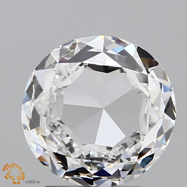 2.00 Carat Round Rose Lab Grown Diamond, Excellent Polish, F Color, VS1 Clarity