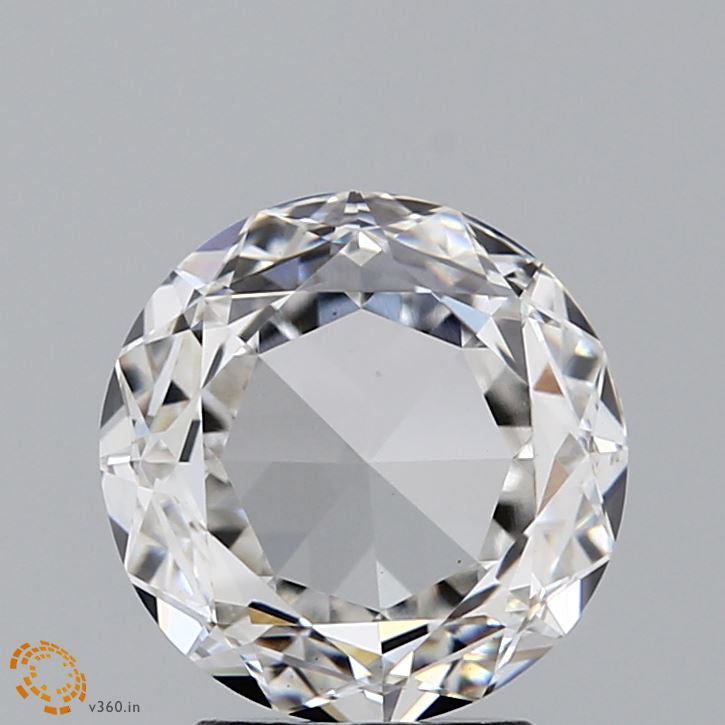 2.06 Carat Round Rose Lab Grown Diamond, Excellent Polish, F Color, VS1 Clarity