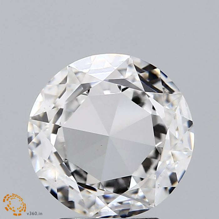 2.15 Carat Round Rose Lab Grown Diamond, Excellent Polish, E Color, VS1 Clarity