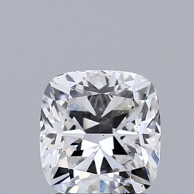 1.55 Carat Square Cushion Lab Grown Diamond, Excellent Polish, F Color, SI1 Clarity