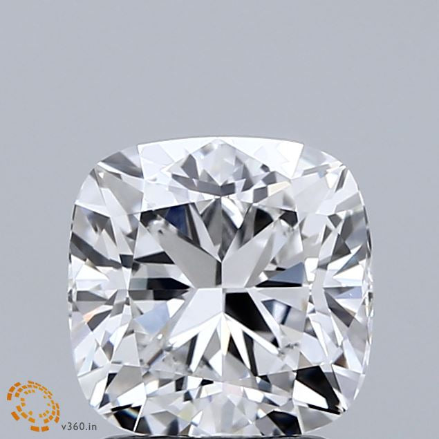 2.00 Carat Square Cushion Lab Grown Diamond, Excellent Polish, E Color, VS1 Clarity
