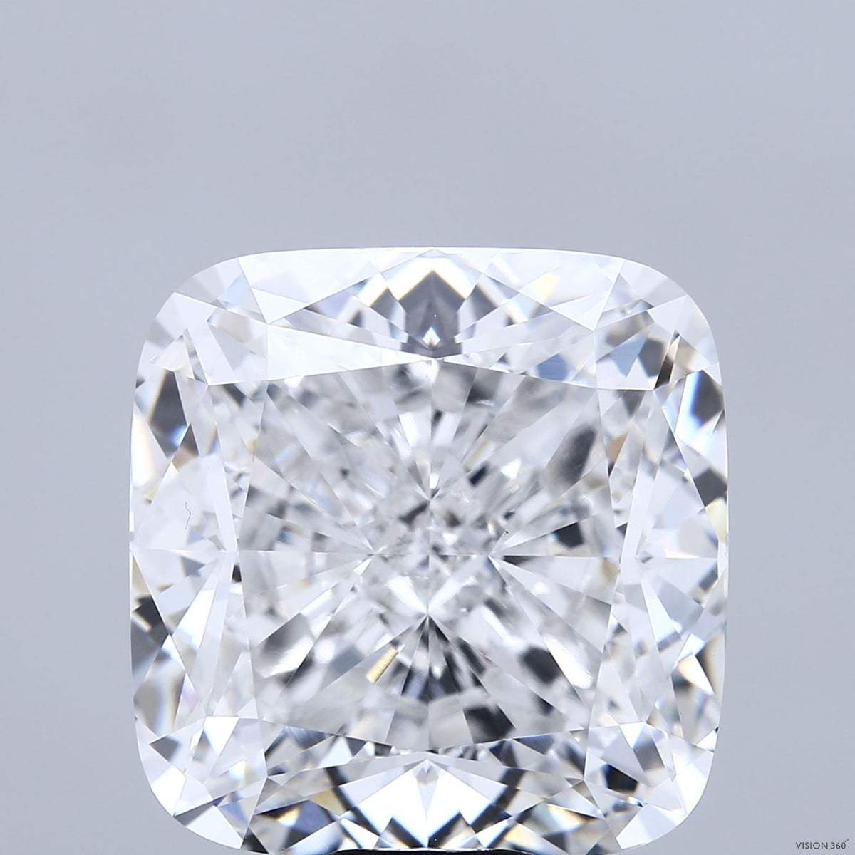 20.78 Carat Square Cushion Lab Grown Diamond, Excellent Polish, E Color, VVS2 Clarity