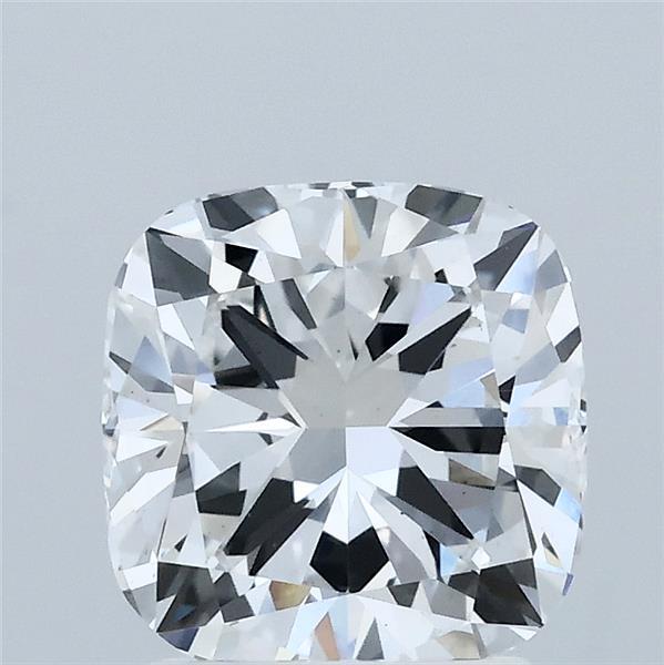 2.09 Carat Square Cushion Lab Grown Diamond, Excellent Polish, D Color, VS1 Clarity
