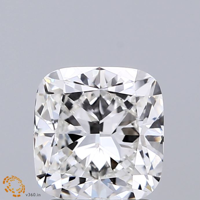 2.23 Carat Square Cushion Lab Grown Diamond, Excellent Polish, F Color, VVS2 Clarity