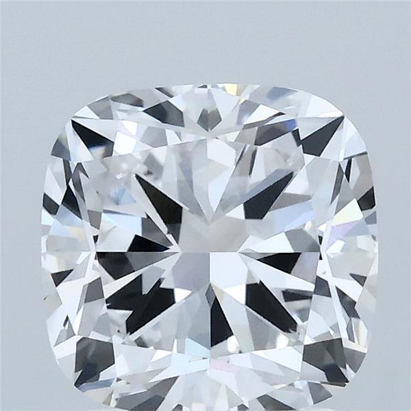 2.24 Carat Square Cushion Lab Grown Diamond, Excellent Polish, D Color, VVS2 Clarity