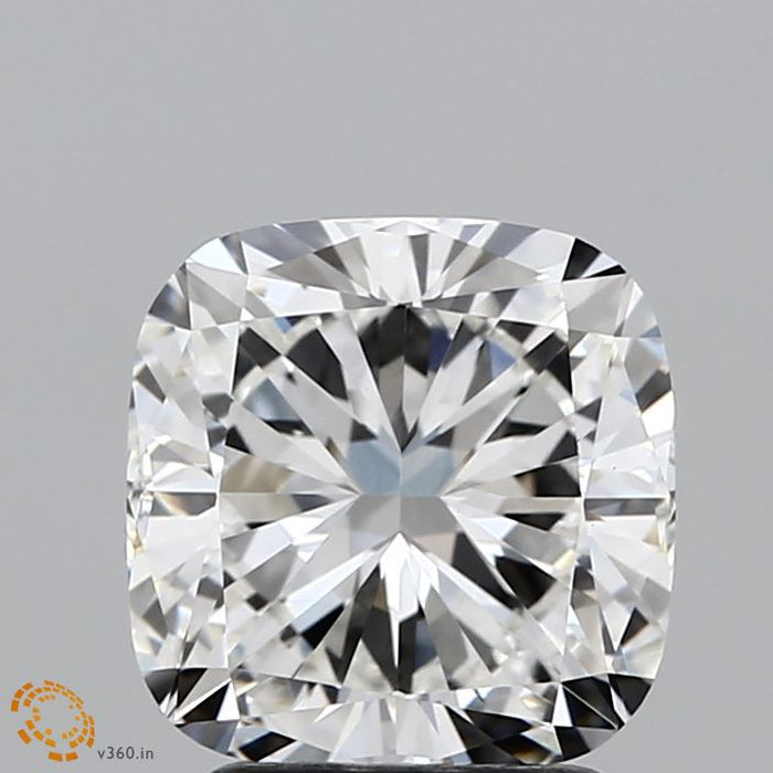 2.50 Carat Square Cushion Lab Grown Diamond, Excellent Cut, H Color, VVS2 Clarity