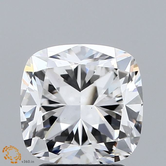 2.61 Carat Square Cushion Lab Grown Diamond, Excellent Polish, F Color, VS1 Clarity