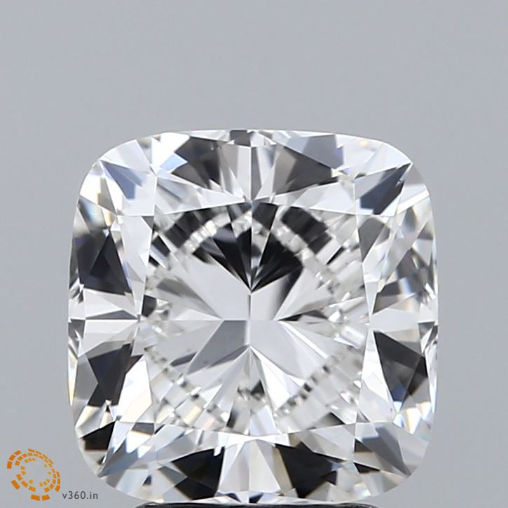 3.01 Carat Square Cushion Lab Grown Diamond, Excellent Polish, F Color, VVS2 Clarity