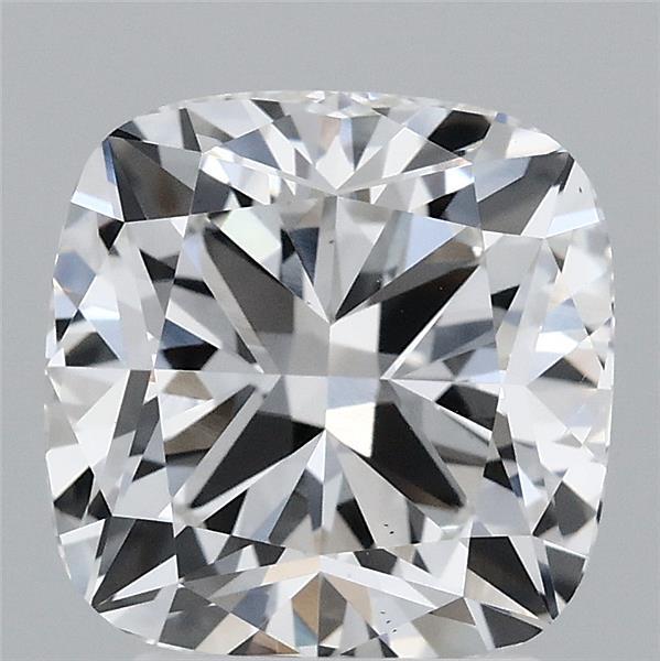 3.02 Carat Square Cushion Lab Grown Diamond, Excellent Polish, E Color, VS2 Clarity