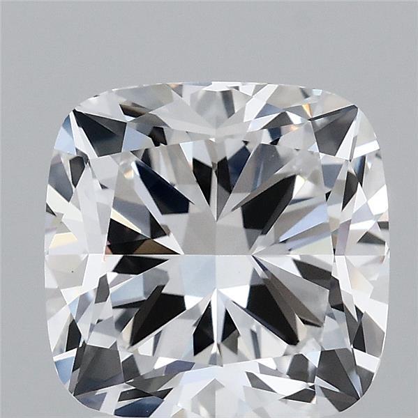3.21 Carat Square Cushion Lab Grown Diamond, Excellent Polish, D Color, VS1 Clarity