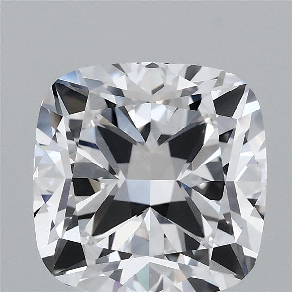 3.22 Carat Square Cushion Lab Grown Diamond, Excellent Polish, D Color, VVS2 Clarity