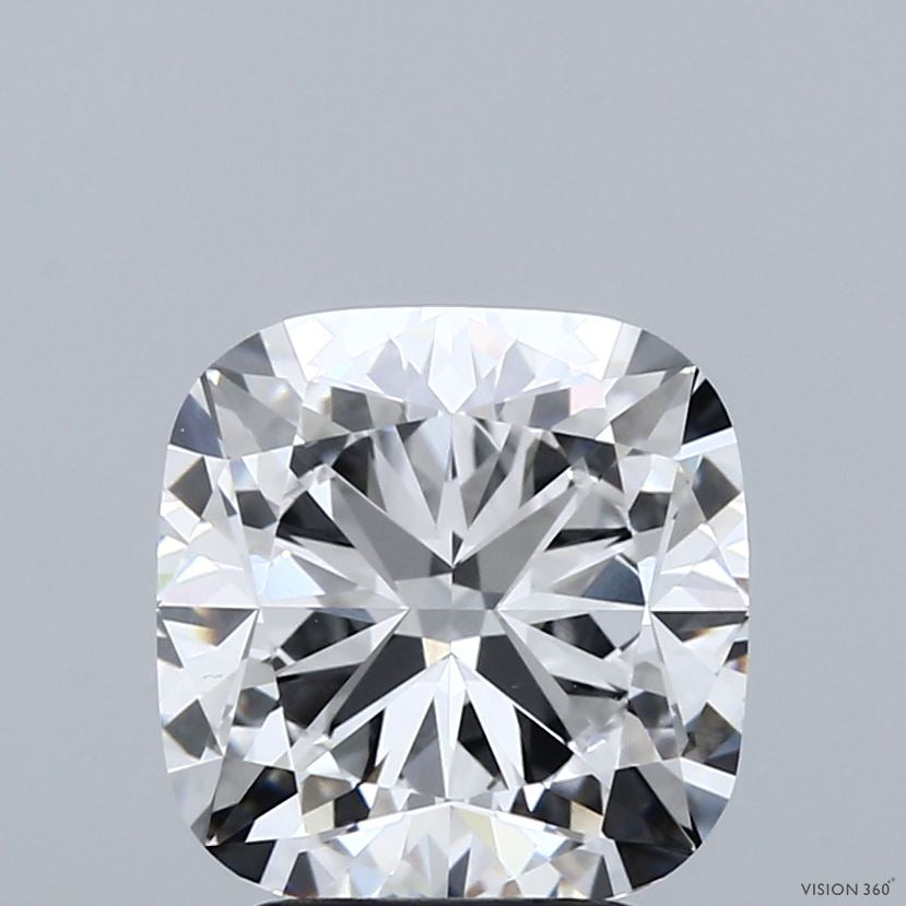 3.28 Carat Square Cushion Lab Grown Diamond, Excellent Polish, D Color, VS1 Clarity