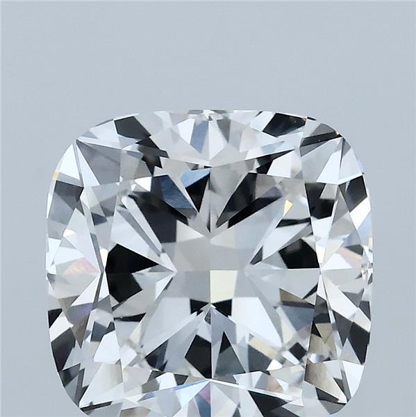 4.08 Carat Square Cushion Lab Grown Diamond, Excellent Polish, F Color, VVS2 Clarity