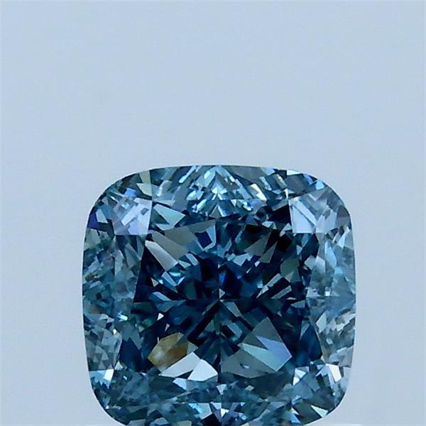 1.05 Carat Square Cushion Lab Grown Diamond, Fancy Vivid Blue Color, VVS2 Clarity