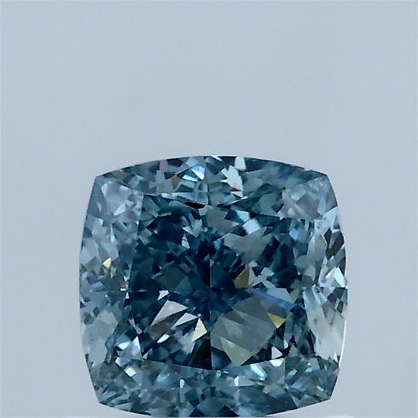 1.01 Carat Square Cushion Lab Grown Diamond, Fancy Vivid Greenish Blue Color, VS1 Clarity