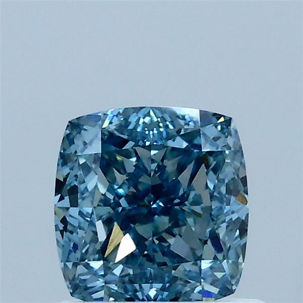 1.07 Carat Square Cushion Lab Grown Diamond, Fancy Vivid Blue Color, VS1 Clarity