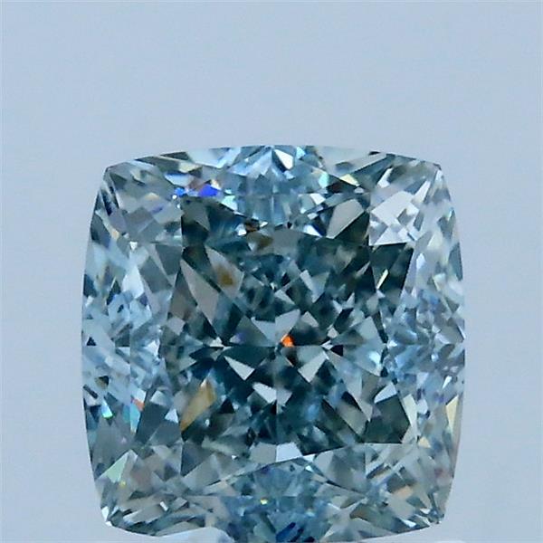 1.52 Carat Square Cushion Lab Grown Diamond, Fancy Greyish Green Color, VS1 Clarity