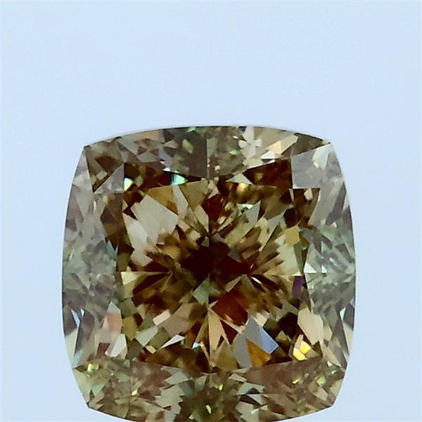 1.50 Carat Square Cushion Lab Grown Diamond, Fancy Green Color, VS1 Clarity