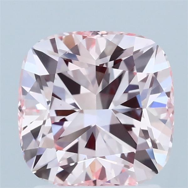 2.00 Carat Square Cushion Lab Grown Diamond, Fancy Intense Pink Color, VS1 Clarity