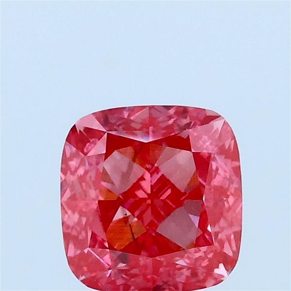 1.01 Carat Square Cushion Lab Grown Diamond, Fancy Vivid Pink Color, VS2 Clarity