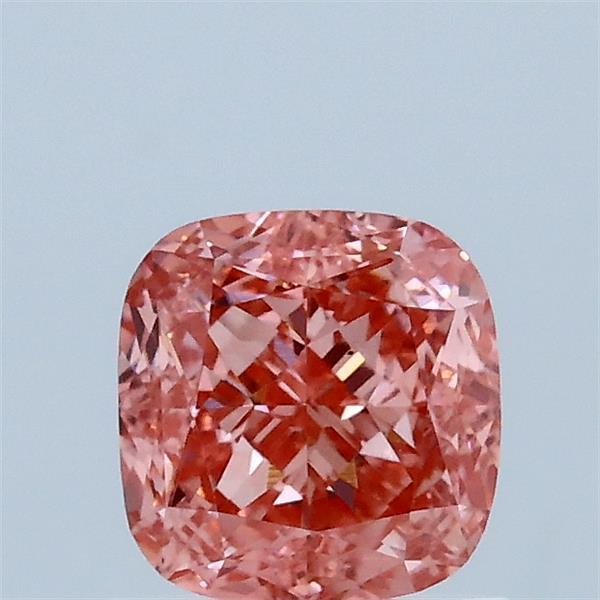 1.04 Carat Square Cushion Lab Grown Diamond, Fancy Vivid Pink Color, VS1 Clarity