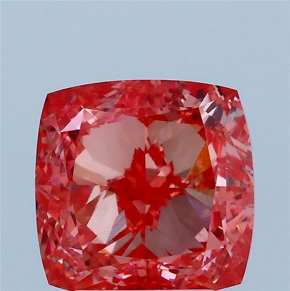3.05 Carat Square Cushion Lab Grown Diamond, Fancy Vivid Pink Color, VVS2 Clarity